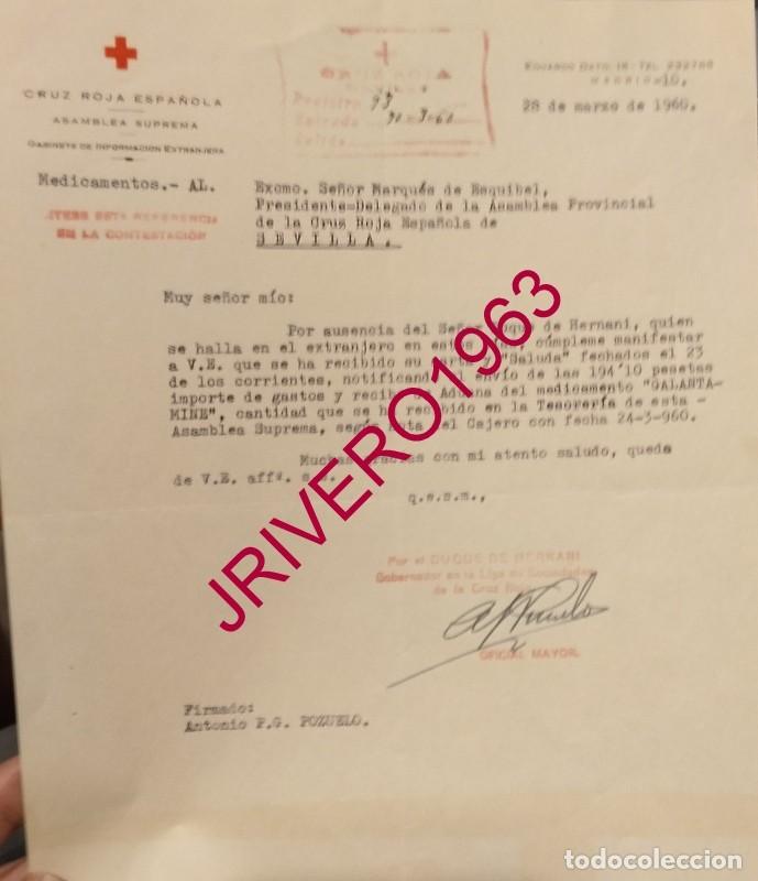 Documentos antiguos: MADRID, 1960, CRUZ ROJA, RECEPCION MEDICAMENTO RUSO GALANTAMINE