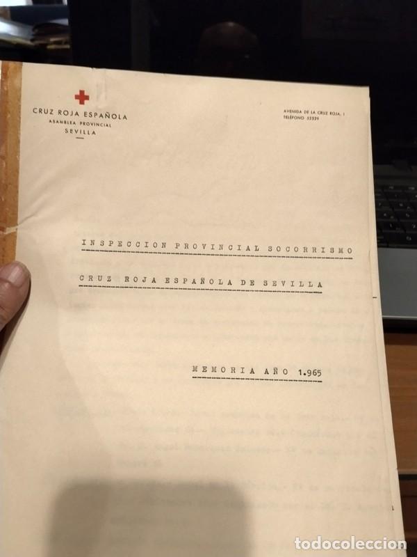 Documentos antiguos: SEVILLA, 1965, CRUZ ROJA, MEMORIA DE LA INSPECCAAON PROVINCIAL DE SOCORRISMO, 11 PAGINAS