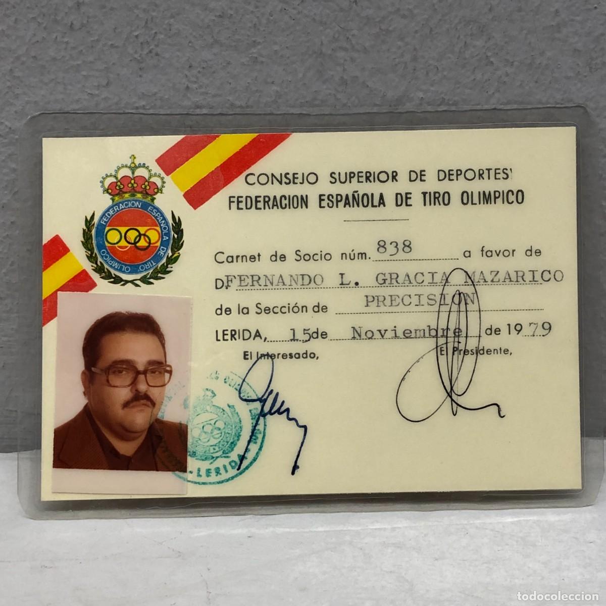 Documentos antiguos: CARNE - FEDERACION ESPA&Ntilde;OLA DE TIRO OLIMPICO - SECCION DE PRECISION - 15 NOVIEMBRE 1979 / 1320