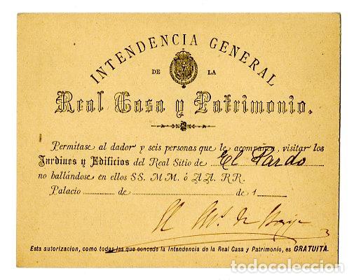 Old Documents: Entrada El Pardo / Intendencia Gral. Real Casa y Patrimonio 190..