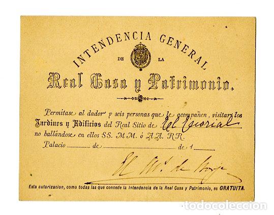 Old Documents: Entrada El Escorial / Intendencia Gral. Real Casa y Patrimonio 190..