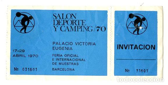 Documentos antiguos: Entrada Salon Deporte y Camping 1970 Feria Internacional de Muestras - Feria