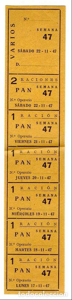Documentos antiguos: Cupones Racionamiento Pan 1948 - Guerra Civil