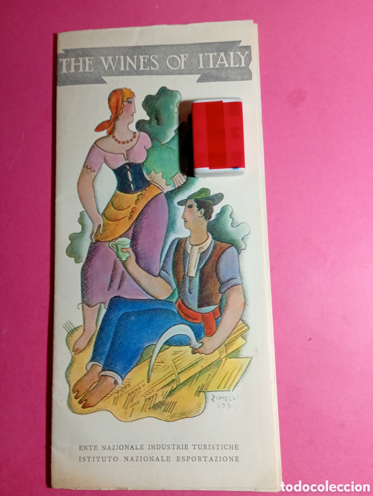 Documentos antiguos: THE WINES OF ITALY 1933 GRAN DESCRIPCI&Oacute;N Y MAGN&Iacute;FICO MAPA ICONOGR&Aacute;FICO A TODO COLOR