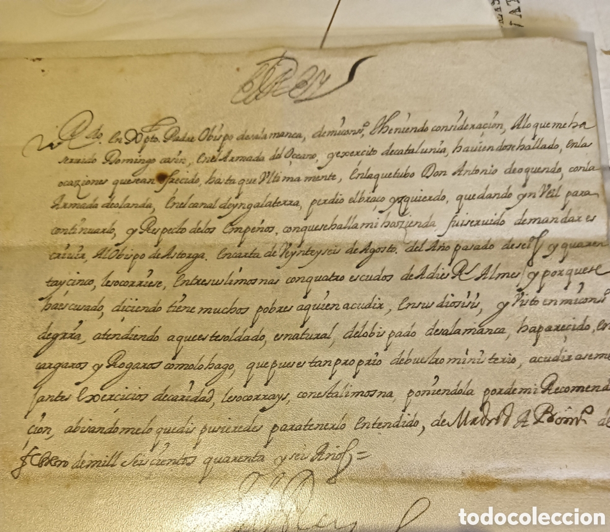Documentos antiguos: Documento confirma real de Felipe IV 1646 al obispo de Salamanca