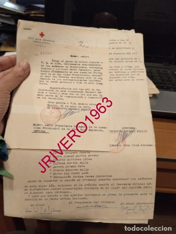 Documentos antiguos: SEVILLA, 1961, CRUZ ROJA, ACTA EXAMENES SOCORRISTAS FEMENINAS, FIRMA ANTONIO CORTES LLADO