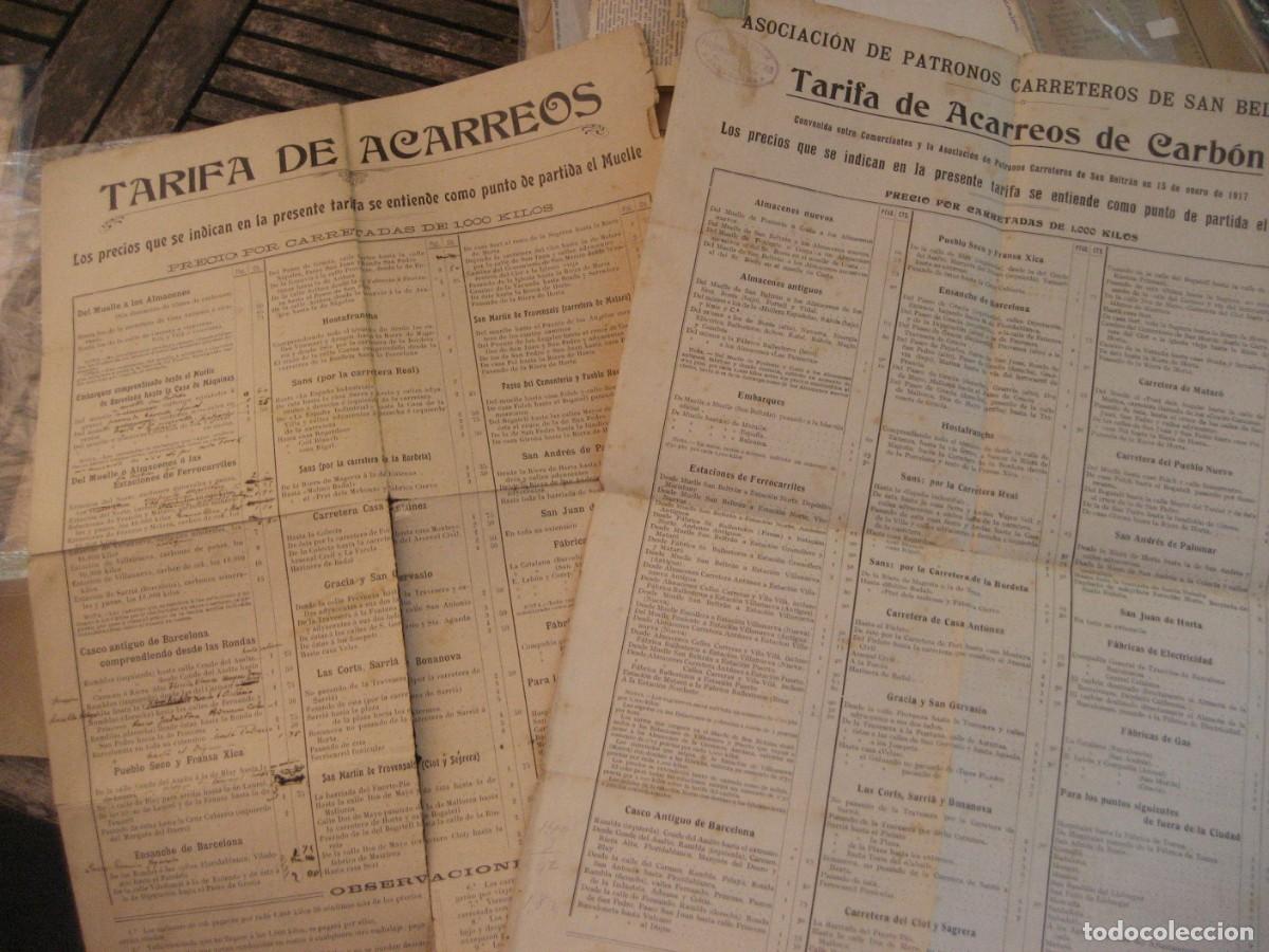Documentos antiguos: asociacion de patronos carreteros san beltran . tarifa acarreos de carb&oacute;n 1917