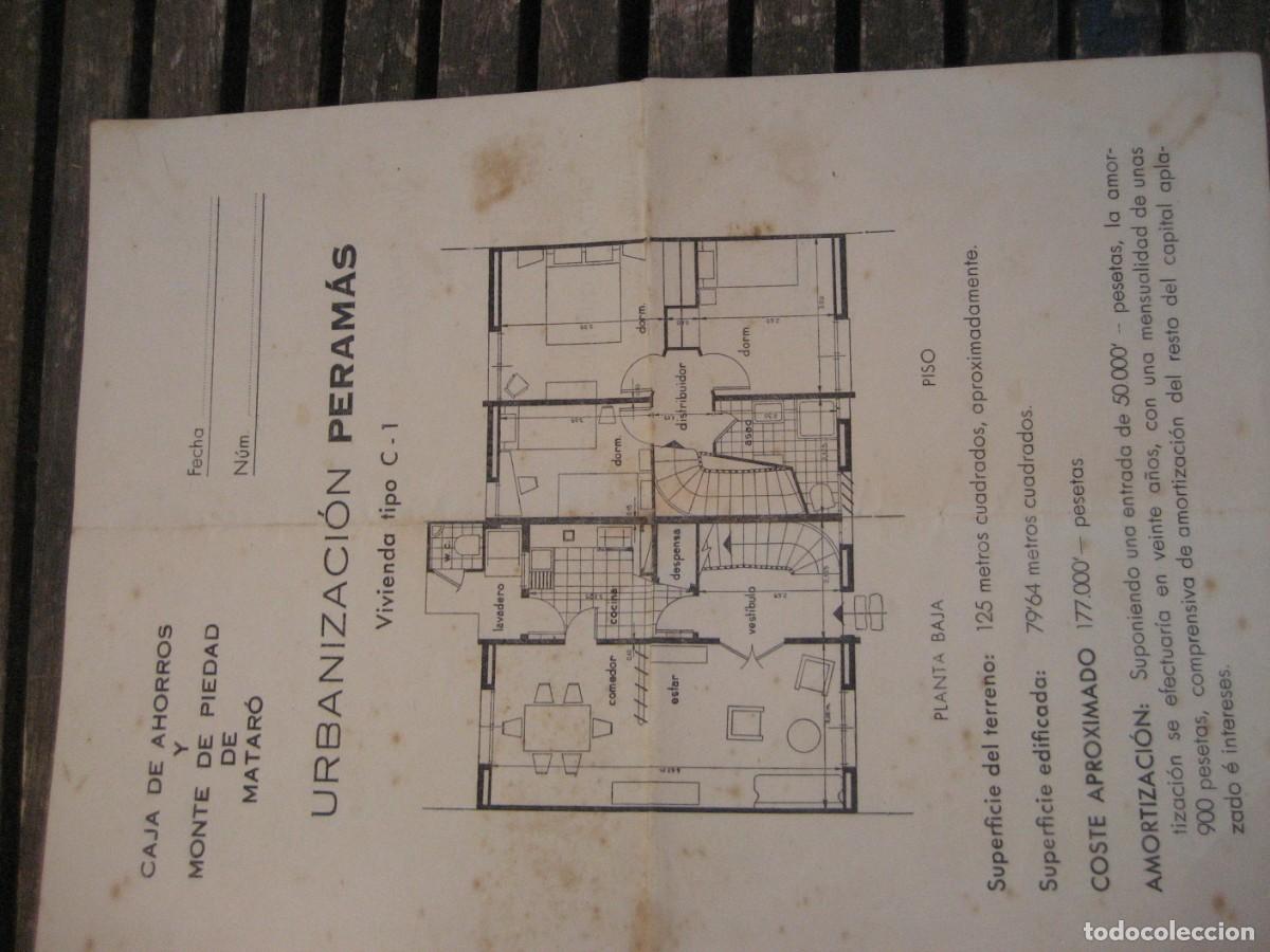 Documentos antiguos: antigua Publicidad compra de vivienda en urbanizacion PERAMAS de Matar&oacute; a&ntilde;os 60