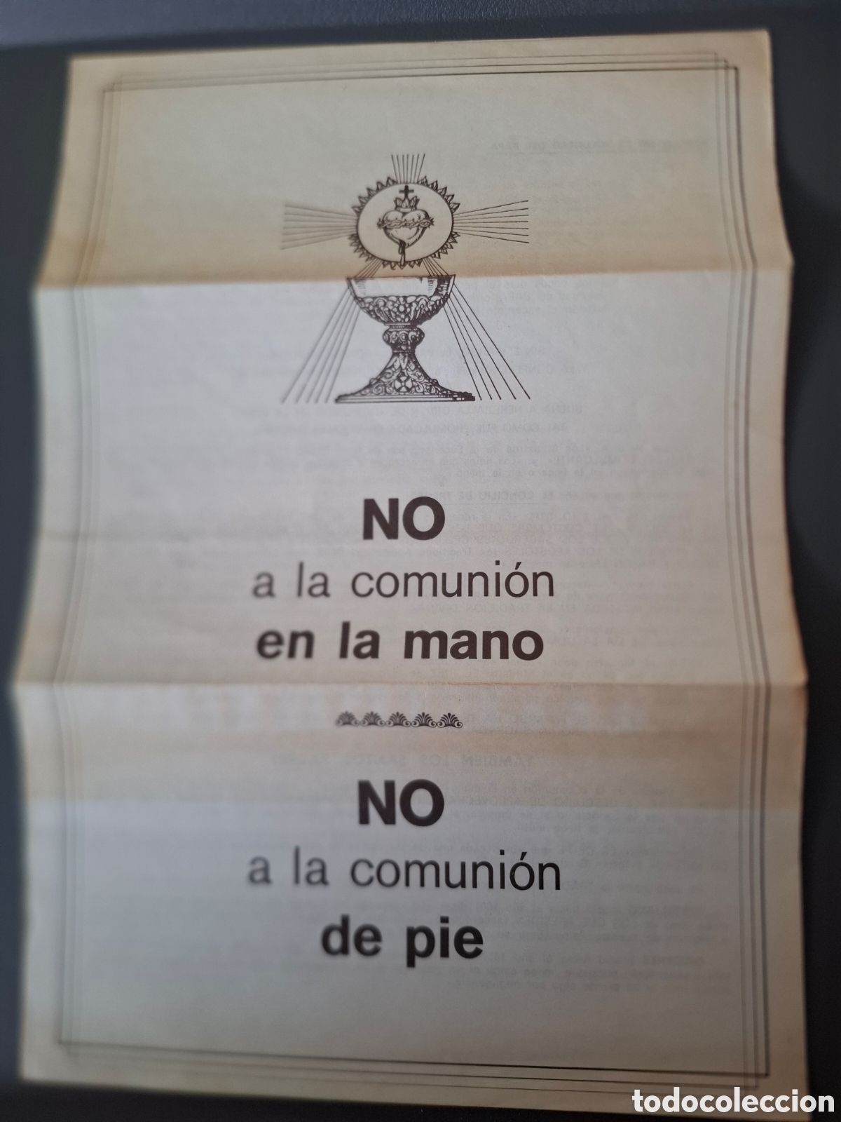 Documentos antiguos: No a la comuni&oacute;n en la mano - no a la comuni&oacute;n de pi&eacute; - 1978