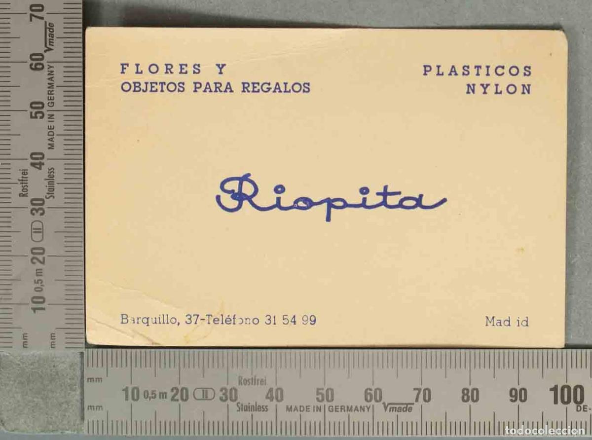 Documentos antiguos: TARJETA. Flores y Objetos Para Regalos - Pl&aacute;sticos Nylon - Riopita