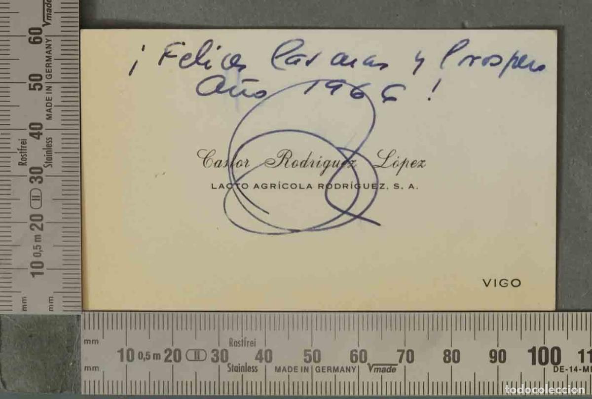 Documentos antiguos: TARJETA. Lacto Agr&iacute;cola Rodr&iacute;guez S.A. - Vigo