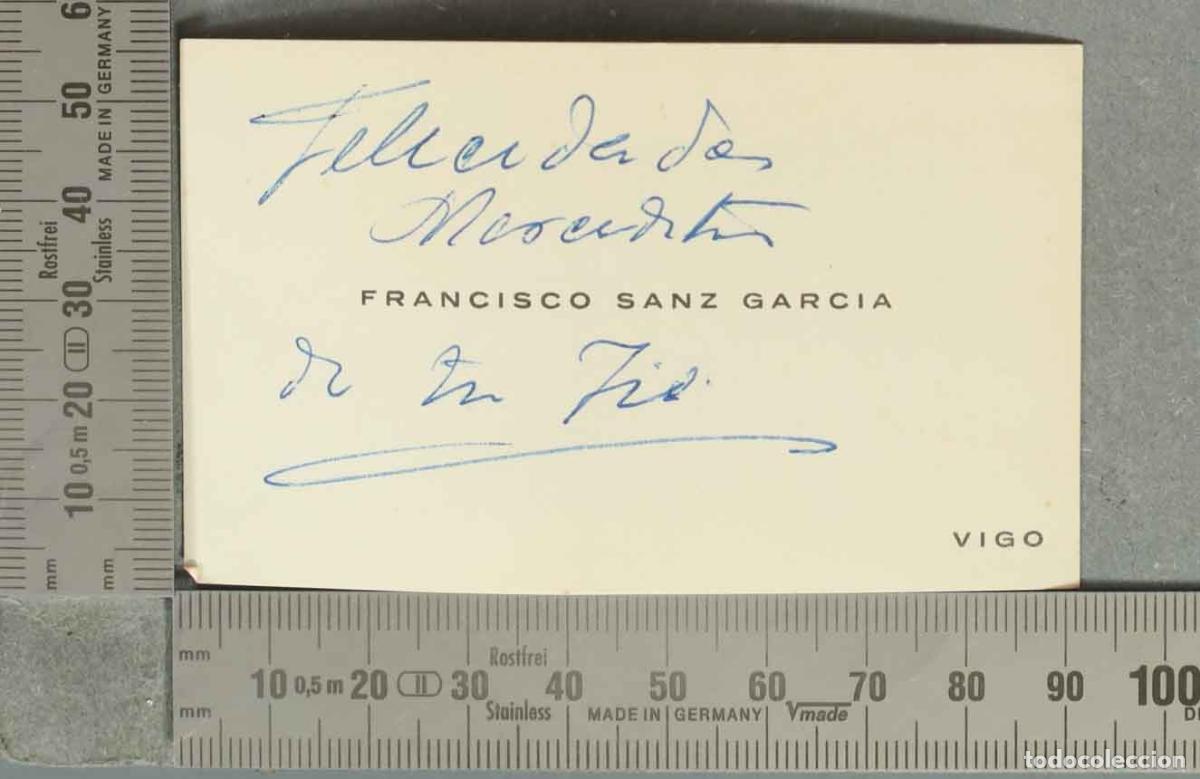 Documentos antiguos: TARJETA. Francisco Sanz Garc&iacute;a - Vigo