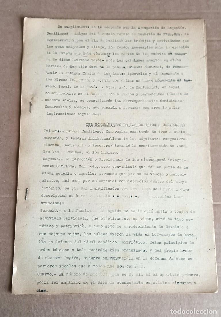 Documentos antiguos: Un documento de requet&eacute;s JONS Montserrat Barcelona 1947 para realizar trabajos y actividades para al