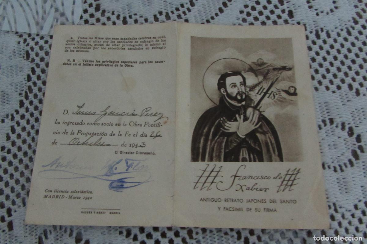 Documentos antiguos: SOCIO EN LA OBRA PONTIFICIA DE LA PROPAGACION DE LA FE..1946