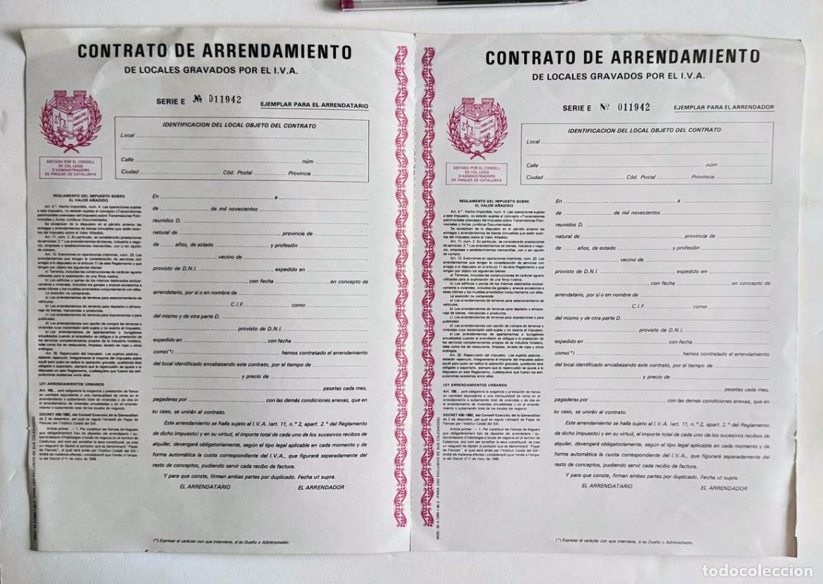 Documentos antiguos: Contrato de Arrendamiento de Locales gravados por el IVA &ndash; sin usar