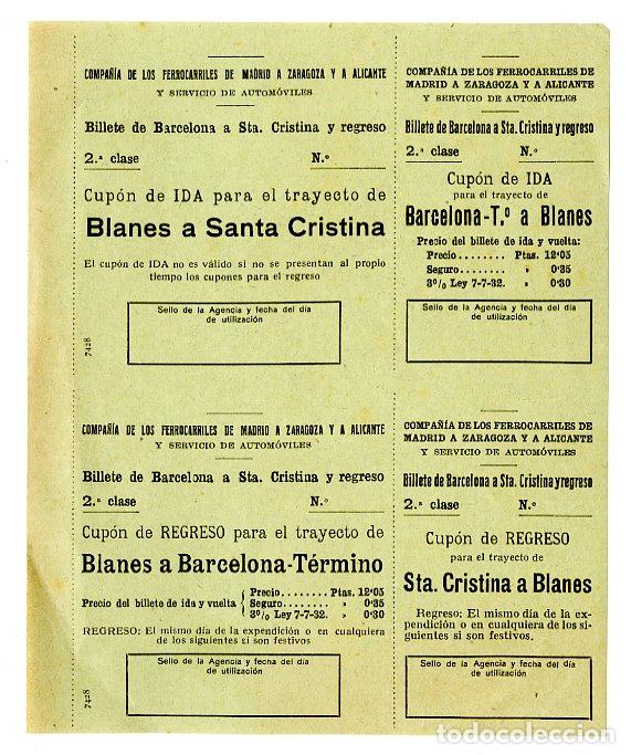 Documentos antiguos: Billetes Ferrocarriles Madrid A Zaragoza y a Alicante - Ferrocaril
