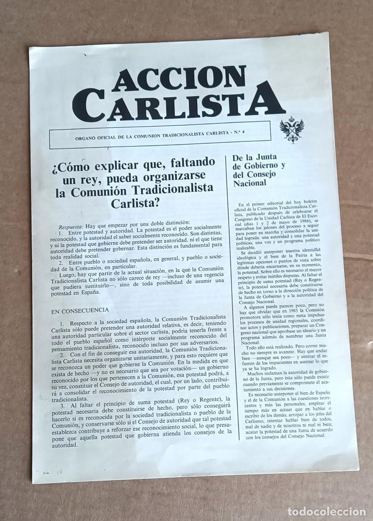Documentos antiguos: ACCION CARLISTA &oacute;rgano oficial de la comuni&oacute;n tradicionalista carlista n&ordm; 4