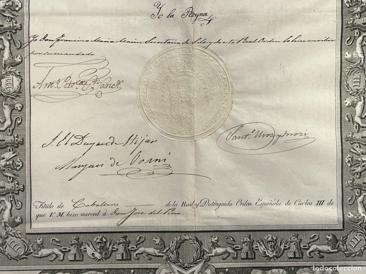Documentos antiguos: ISABEL II - ORDEN DE CARLOS III - 1848 - Foto 2
