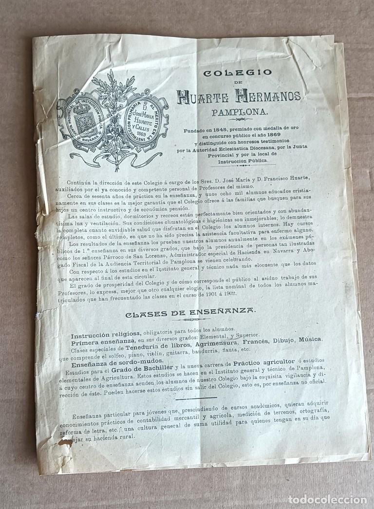Documentos antiguos: Colegio Huarte hermanos de Pamplona 1902 - Resultados de la ense&ntilde;anza &hellip;..