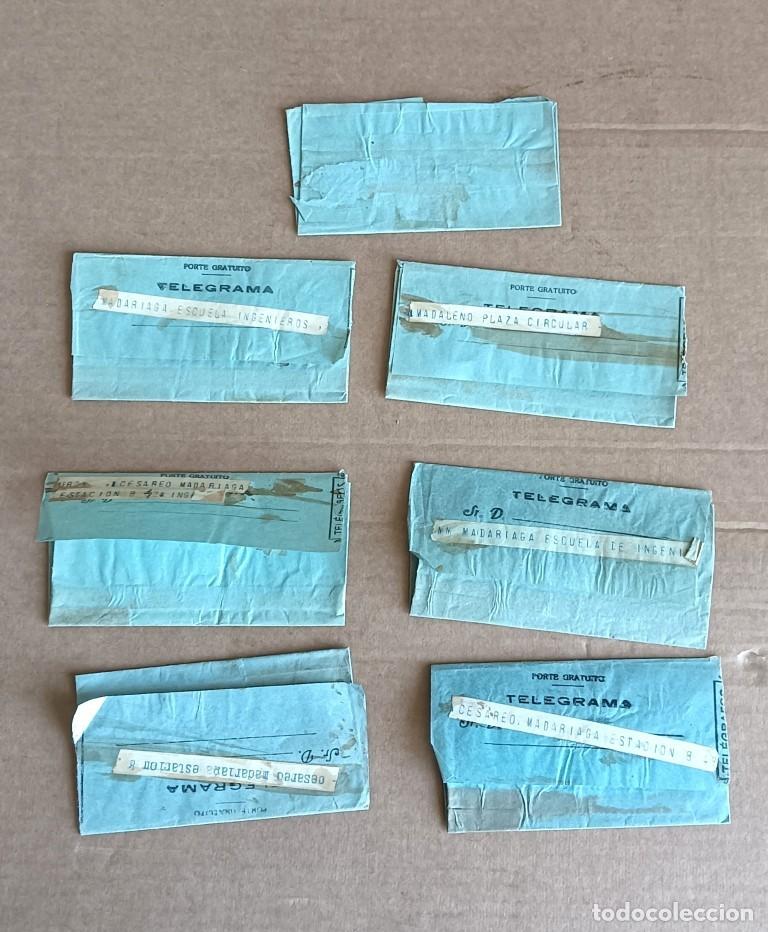 Documentos antiguos: 5 Telegramas Felicitaci&oacute;n por nombramiento de director de la escuela ingenieros &ndash; Cesario Madariga