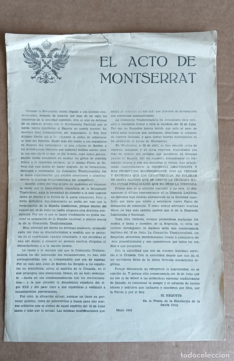 Documenti antichi: EL ACTO DE MONTSERRAT El requet&eacute; en la fiesta de la exaltaci&oacute;n de la Santa Cruz mayo 1945 CARLIATA