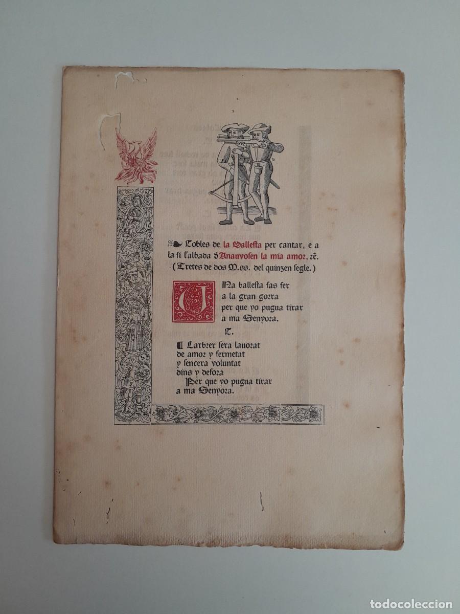 Documentos antiguos: COBLES DE LA BALLESTA PER CANTAR (BARCELONA, c.1880)