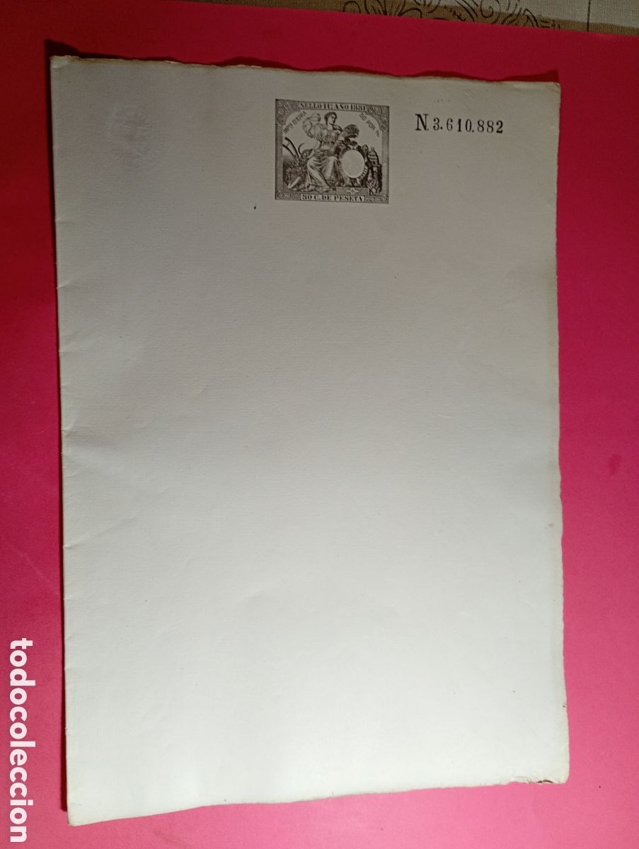 Documentos antiguos: TIMBRE ESTADO ESPA&Ntilde;OL 1881 11&ordf; CLASE 50 cts N&ordm;3610882 impuesto guerra HOJA COMPLETA