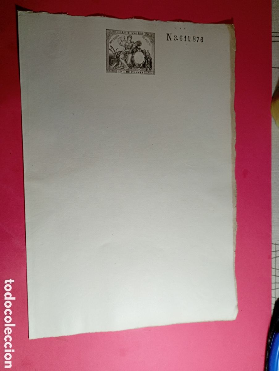 Documentos antiguos: TIMBRE ESTADO ESPA&Ntilde;OL 1881 11&ordf; CLASE 50 cts N&ordm;3610876 impuesto guerra HOJA COMPLETA