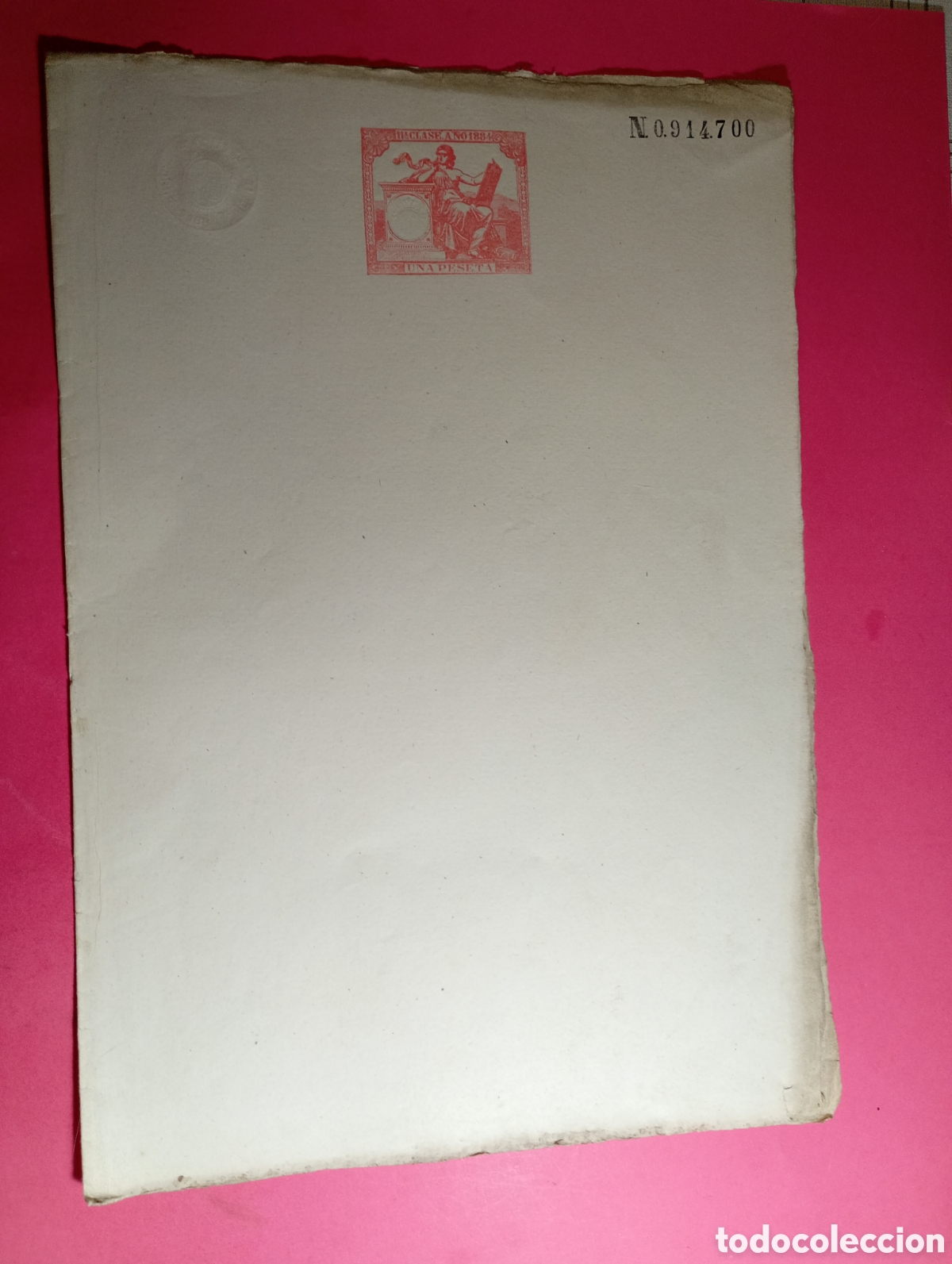 Documentos antiguos: TIMBRE ESTADO ESPA&Ntilde;OL 1884 11&ordf; CLASE UNA Pts. N&ordm;0914700 HOJA COMPLETA