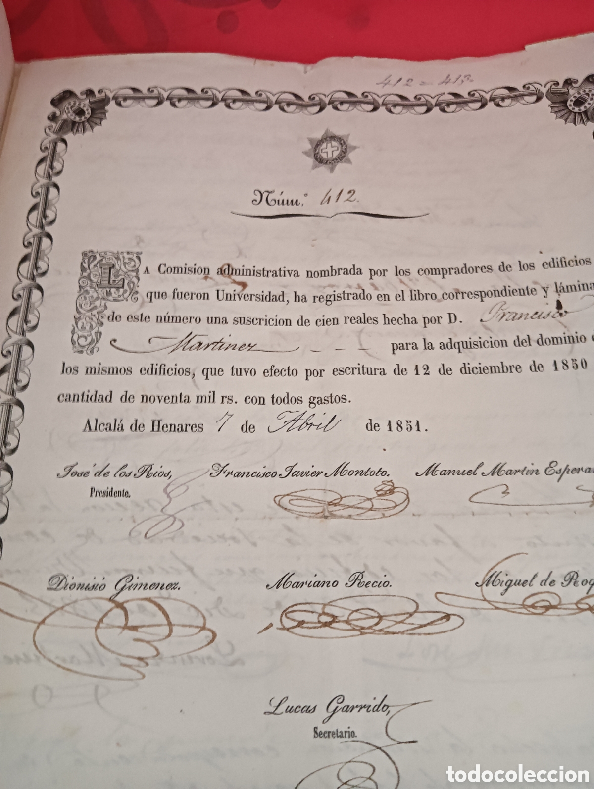 Documentos antiguos: Antigua C&eacute;dula de Propiedad