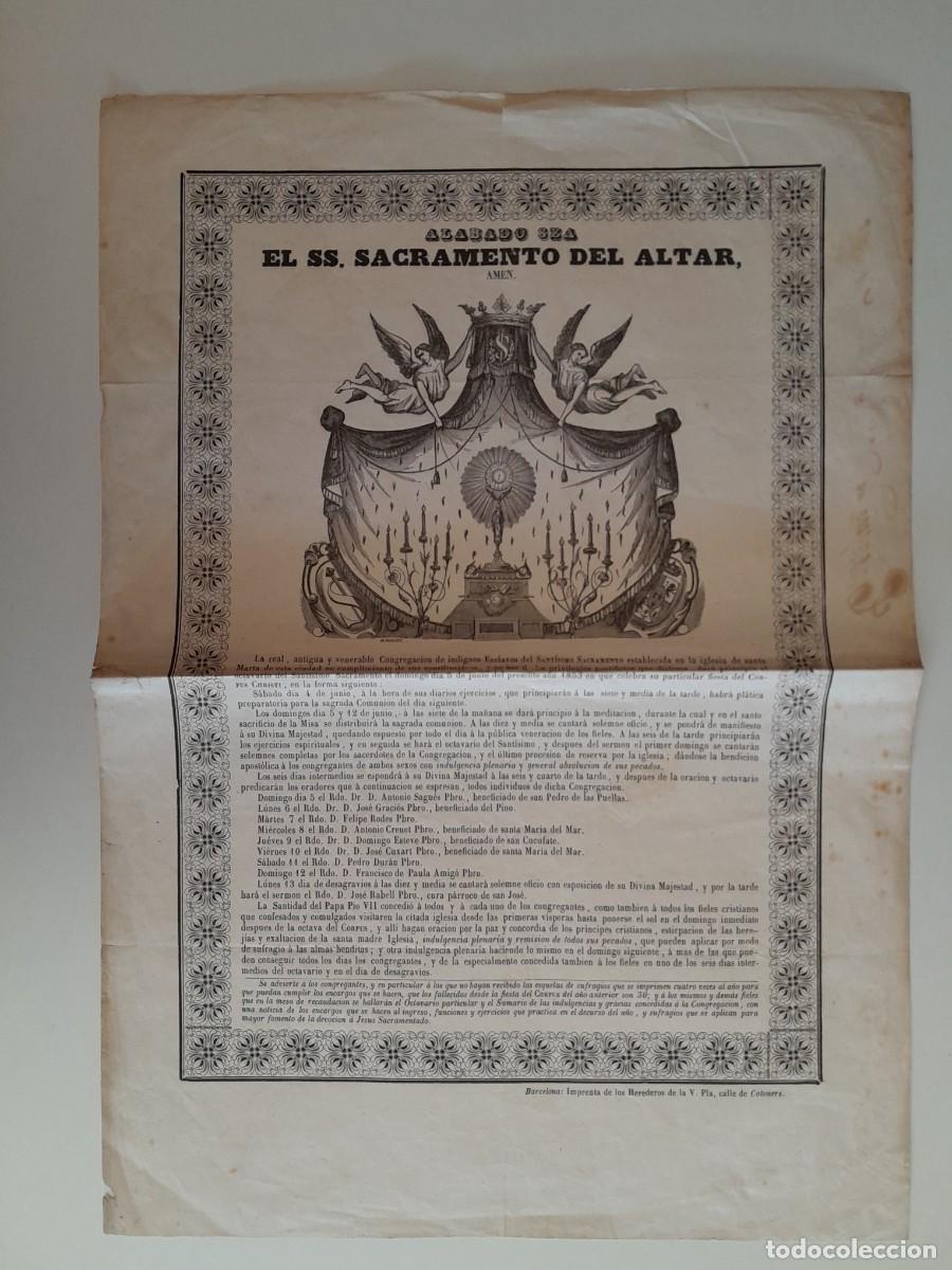 Documentos antiguos: EL SS. SACRAMENTO DEL ALTAR. CONGREGACI&Oacute;N DE INDIGNOS ESCLAVOS DEL SANTO SACRAMENTO (BCN, c.1850)