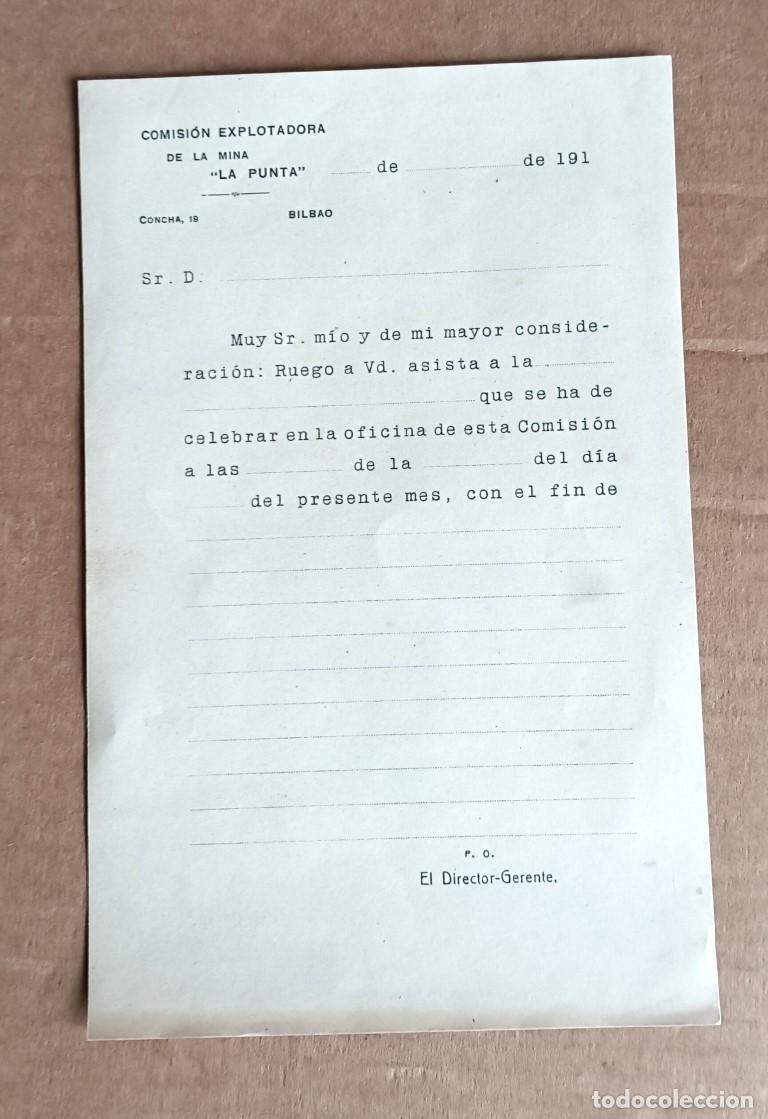 Documentos antiguos: Carta comisi&oacute;n explotadora de la mina LA PUNTA 191&hellip;.. Est&aacute; sin rellenar