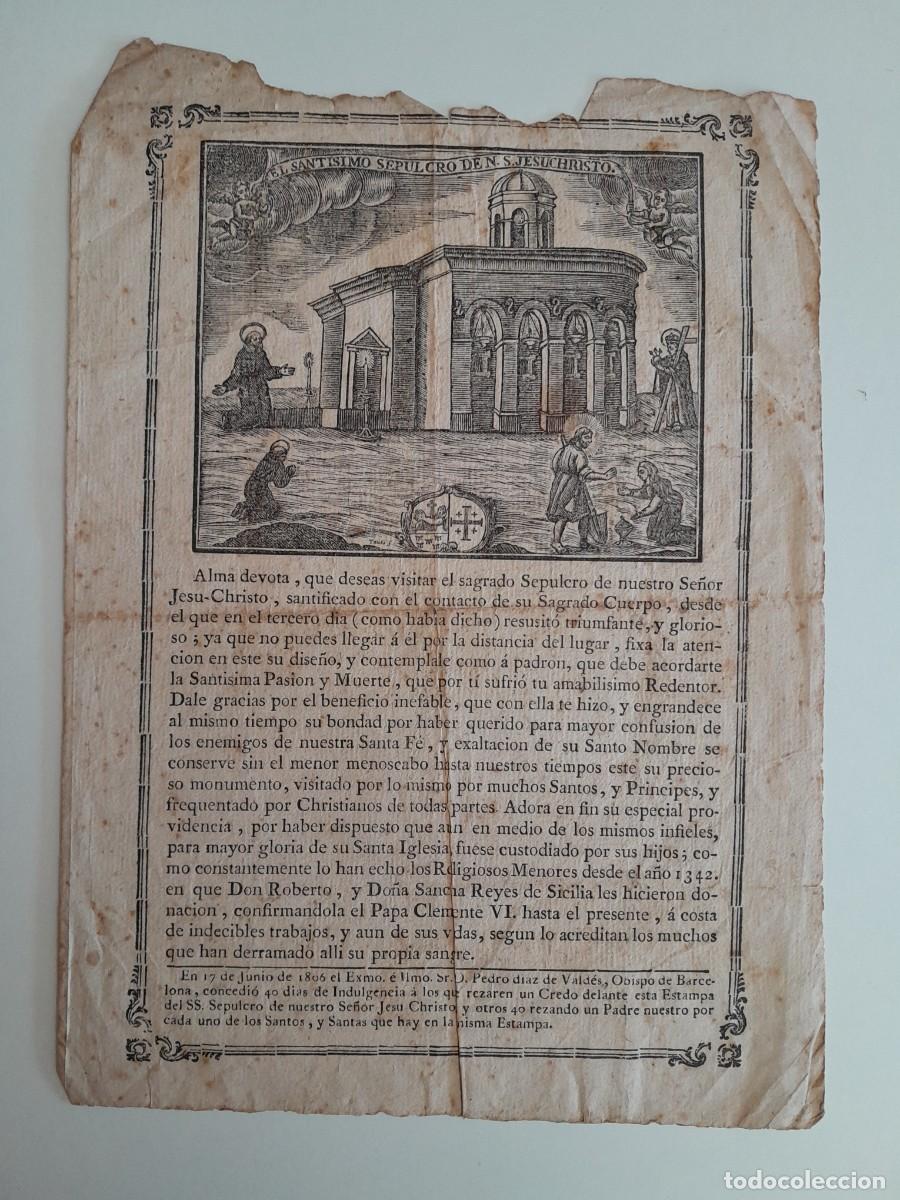 Documentos antiguos: EL SANT&Iacute;SIMO SEPULCRO DE NUESTRO SE&Ntilde;OR JESUCRISTO (SIGLO XIX)