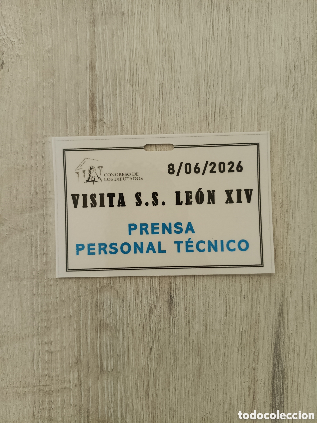 Documentos antiguos: Acreditaci&oacute;n Prensa Visita S.S. Papa Le&oacute;n XIV a Espa&ntilde;a junio 2026