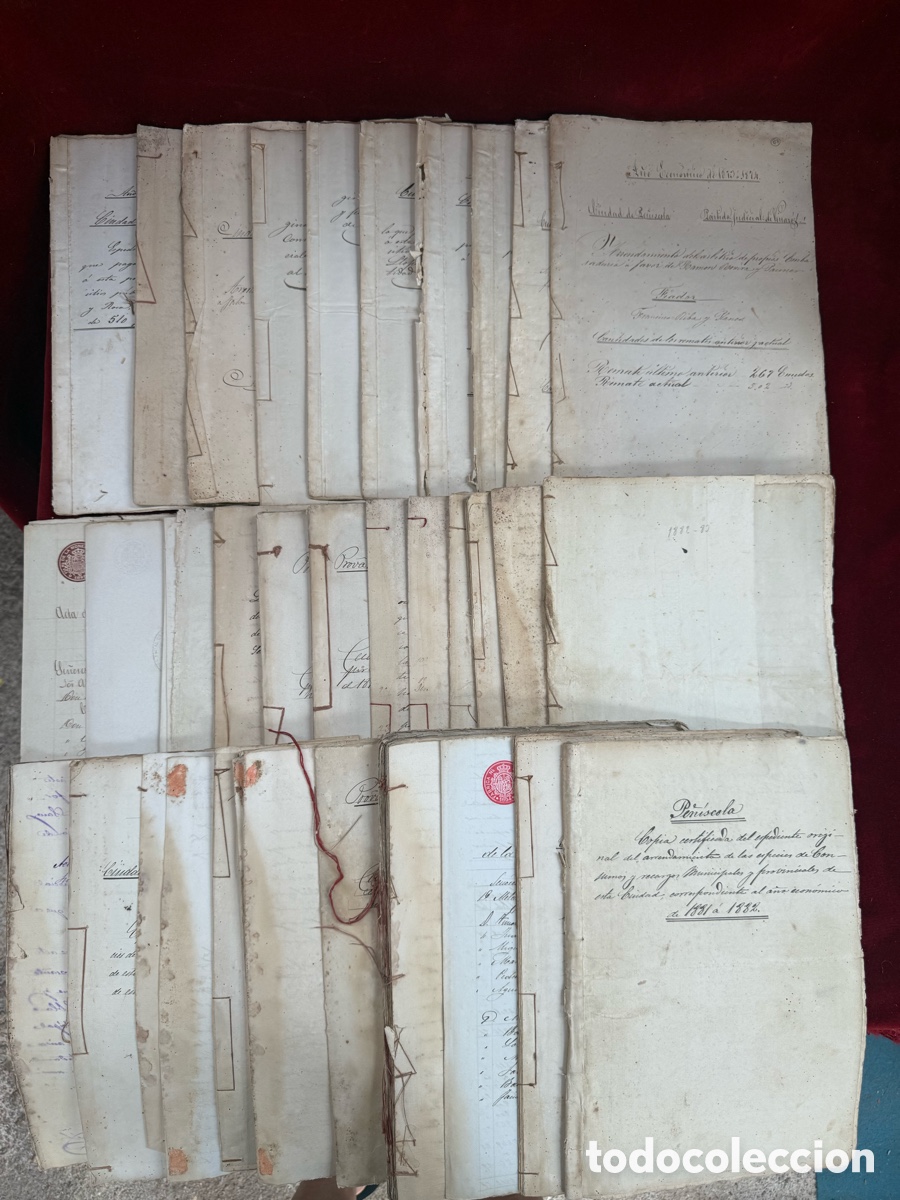 Documentos antiguos: Enorme lote de +40 escrituras antiguas del siglo XIX