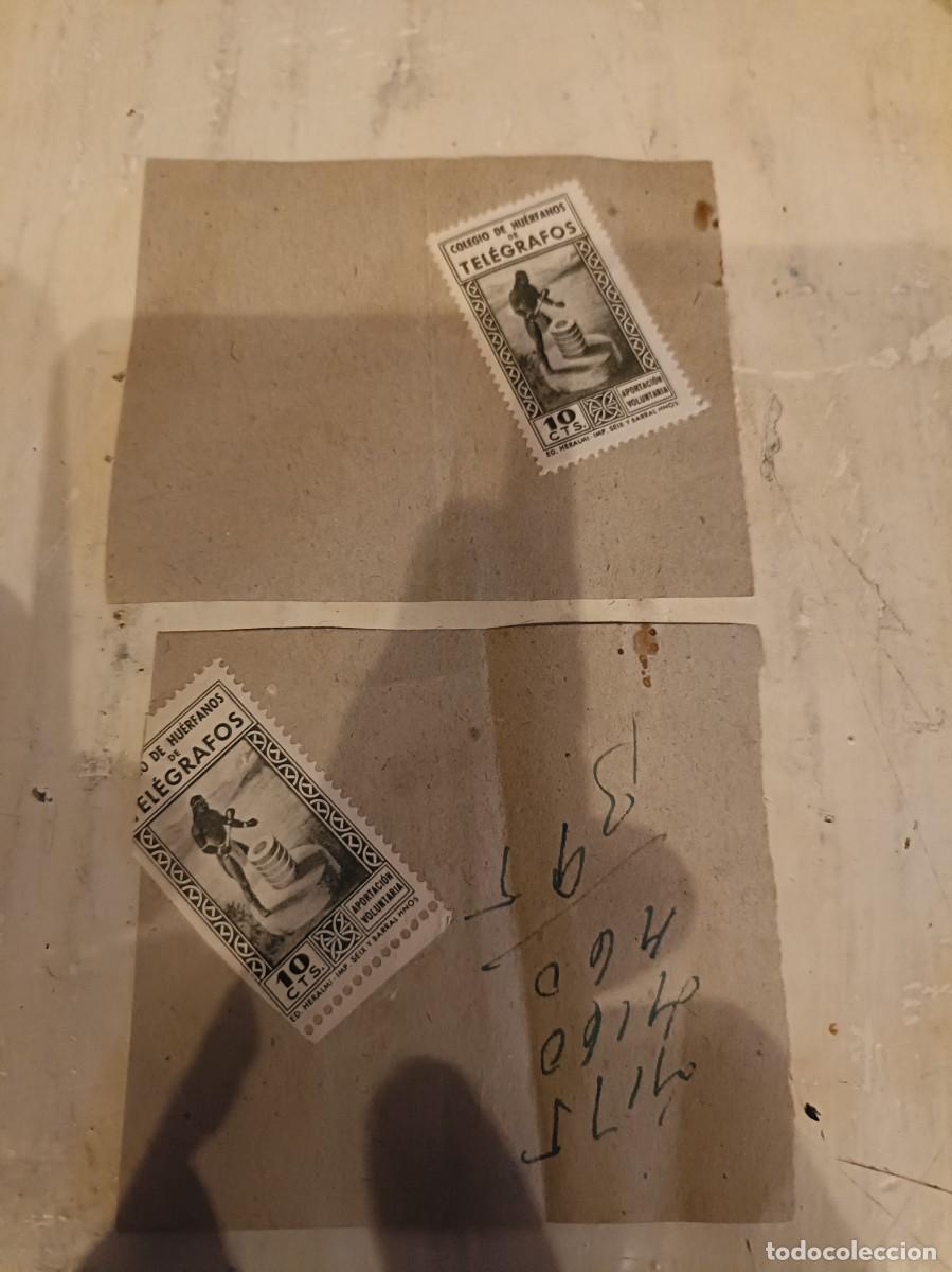 Documentos antiguos: RECIBOS DEL TELEGRAMA DE CORREOS COLEGIO DE HU&Eacute;RFANOS
