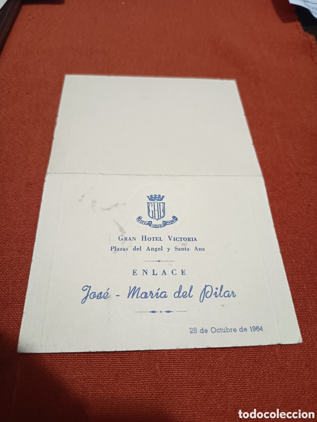 Documentos antiguos: Gran Hotel Victoria Murcia men&uacute; 1964