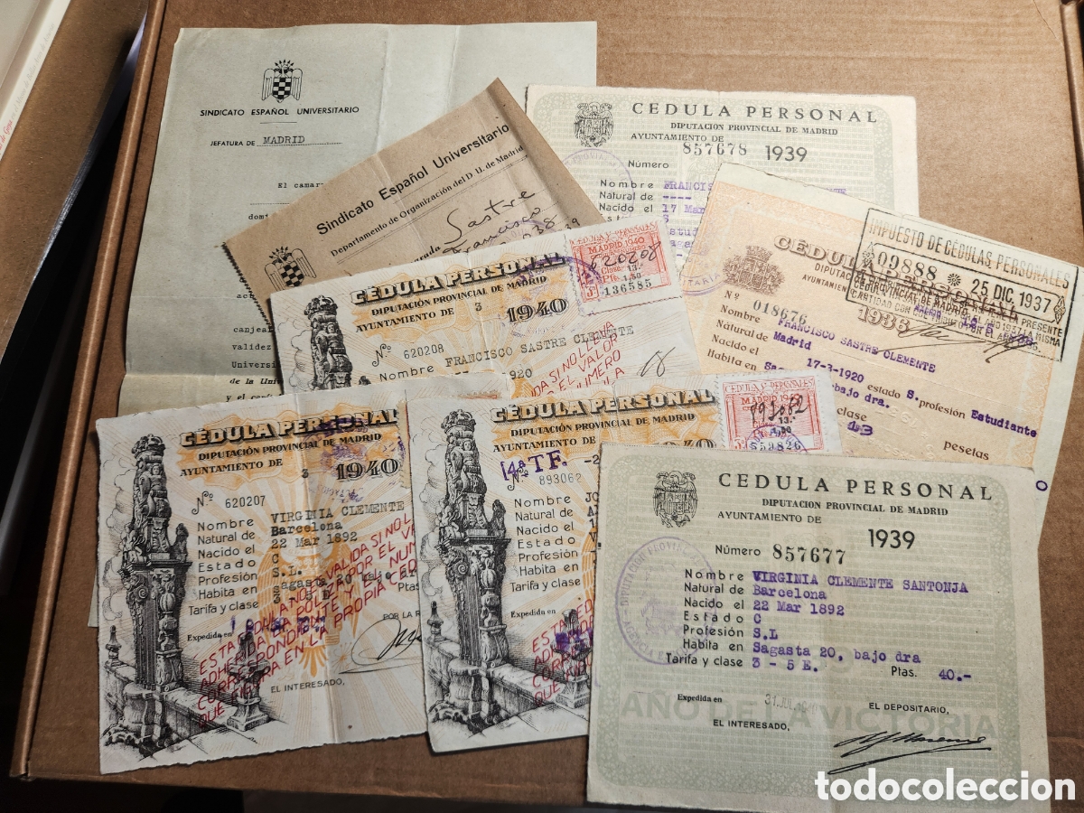 Documentos antiguos: Lote c&eacute;dula personal 1936-1940