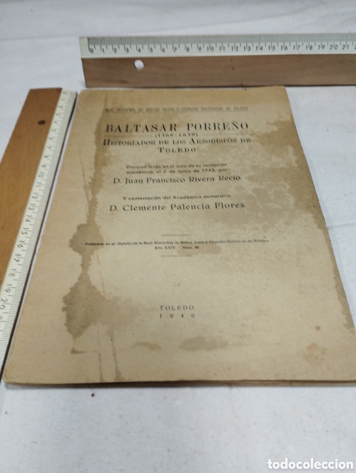 Documentos antiguos: Baltasar Porre&ntilde;o. Discurso le&iacute;do por Juan F. Rivera y Clemente Palencia, 1948