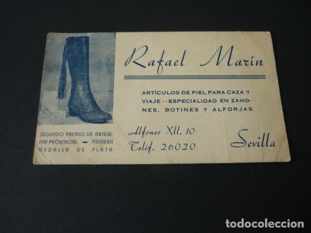 Documentos antigos: SEVILLA RAFAEL MARIN ARTICULOS DE CAZA TARJETA COMERCIAL