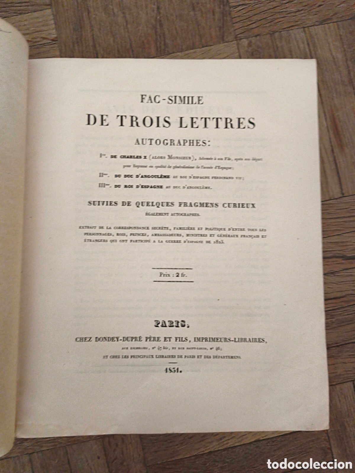 Documentos antiguos: Facsimil: Fac Simile de Trois Lettres - Foto 2