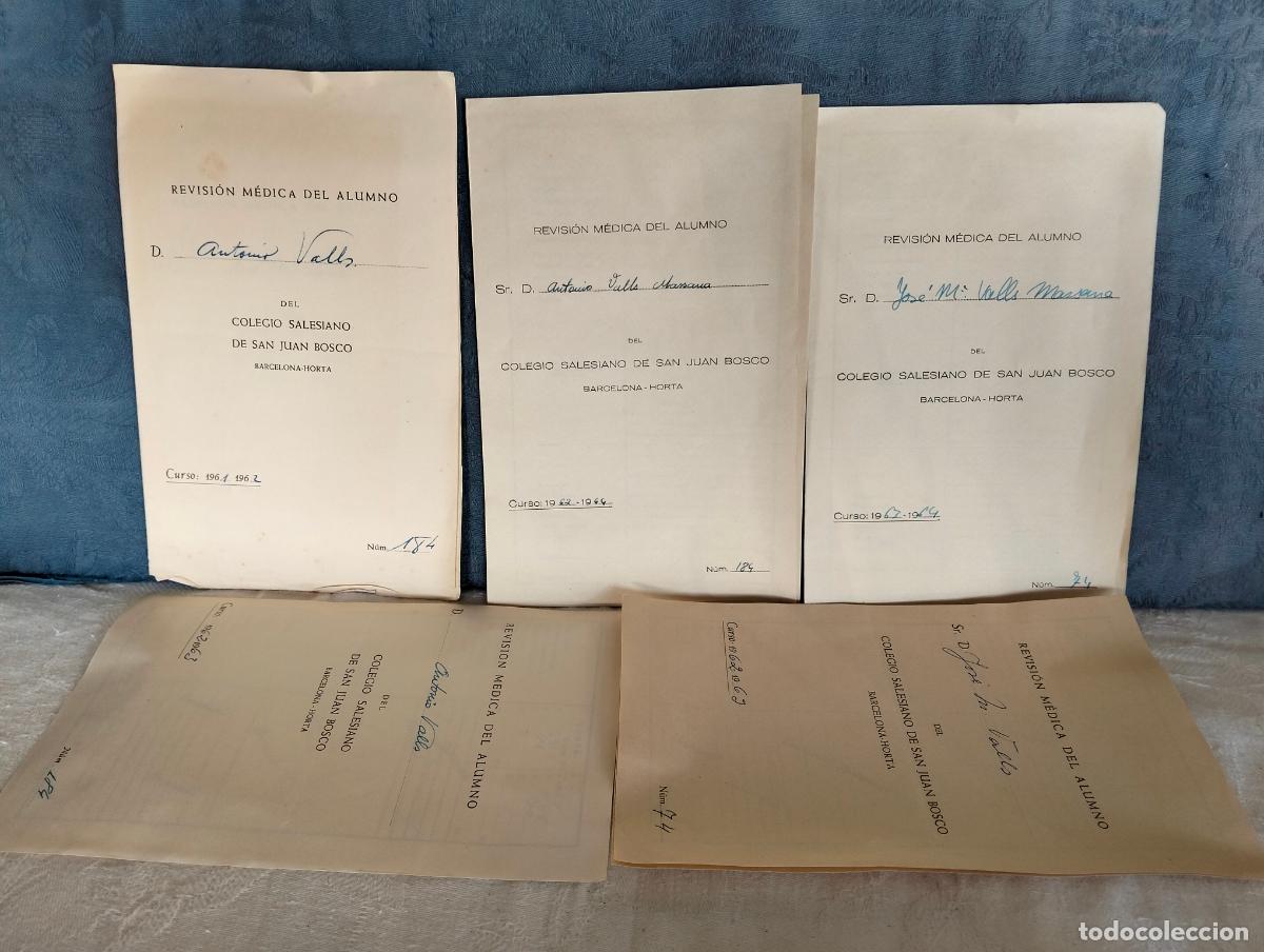 Documents Anciens: Lote revisi&oacute;n m&eacute;dica del alumno Antonio Valls Massana colegio salesiano de san juan bosco a&ntilde;os 60
