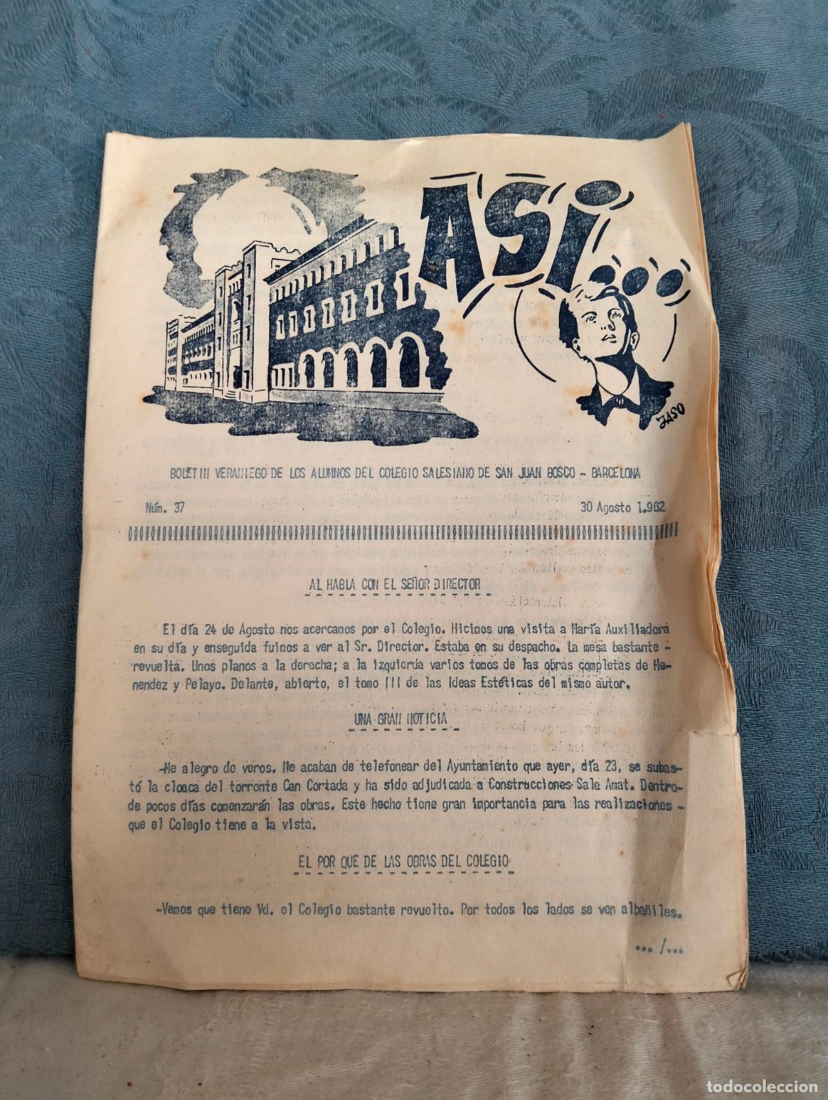 Documents Anciens: Bolet&iacute;n veraniego colegio salesiano de san juan bosco a&ntilde;os 60 barcelona 1962 n&ordm;37