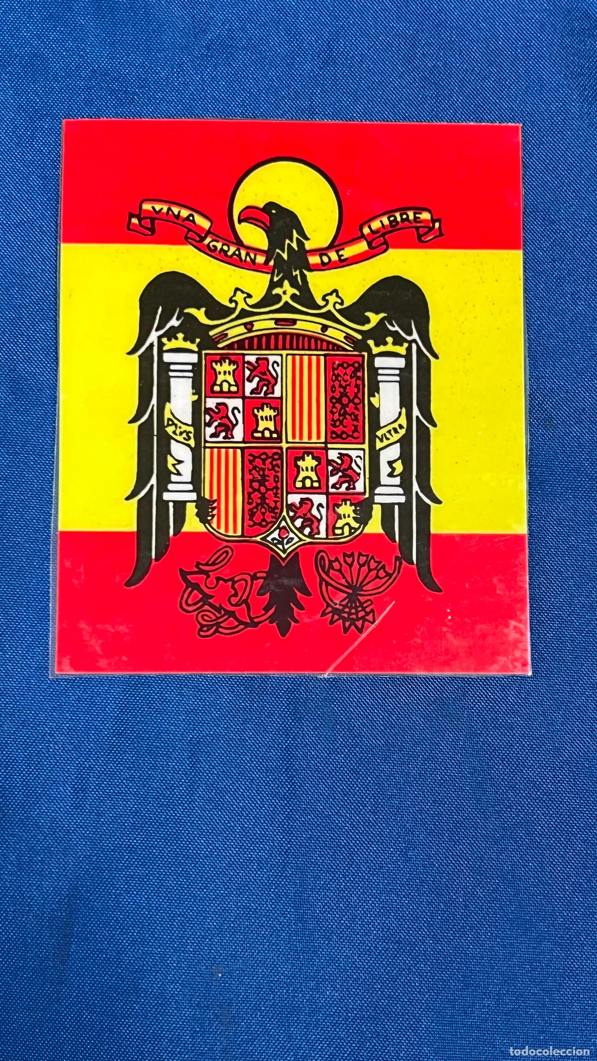 Alte Dokumente: carnet tipo Pegatina politica transicion - fuerza nueva blas pi&ntilde;ar en alicante donativo