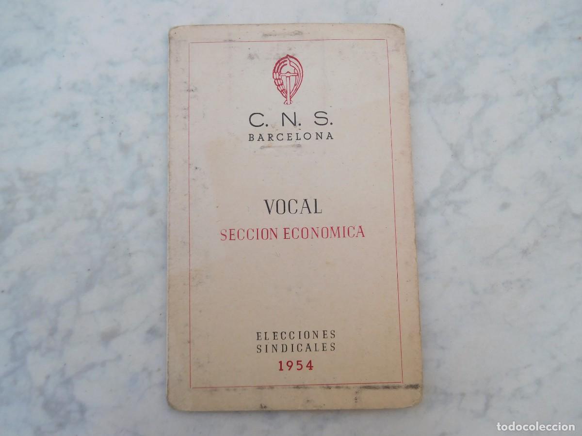 Documentos antiguos: Carnet de C.N.S. A&ntilde;o 1954 Falange