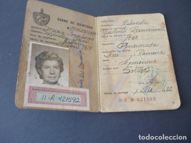 Documentos antiguos: REPUBLICA DE CUBA CARNET DE IDENTIDAD PARA EXTRANJEROS - Foto 2