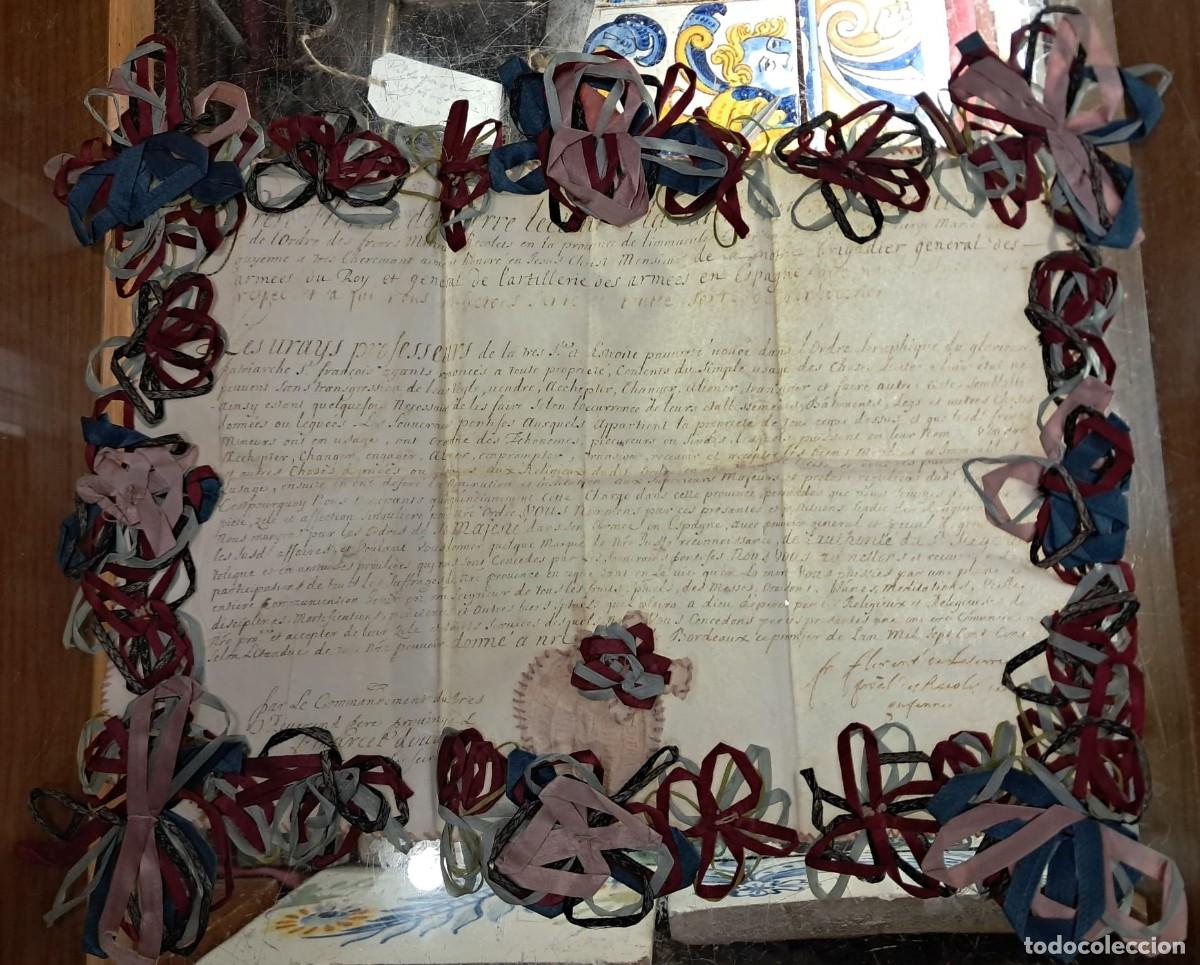Documentos antiguos: Guyenne. Bordeaux. Burdeos. Orden franciscana de los Hermanos Menores Recoletos. 1705