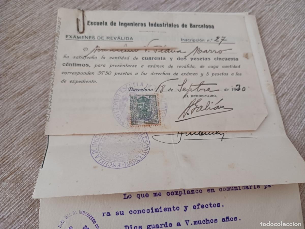 Documentos antiguos: examen, peticion de titulo de ingeniero y admision en la asociacion de ingenieros 1930