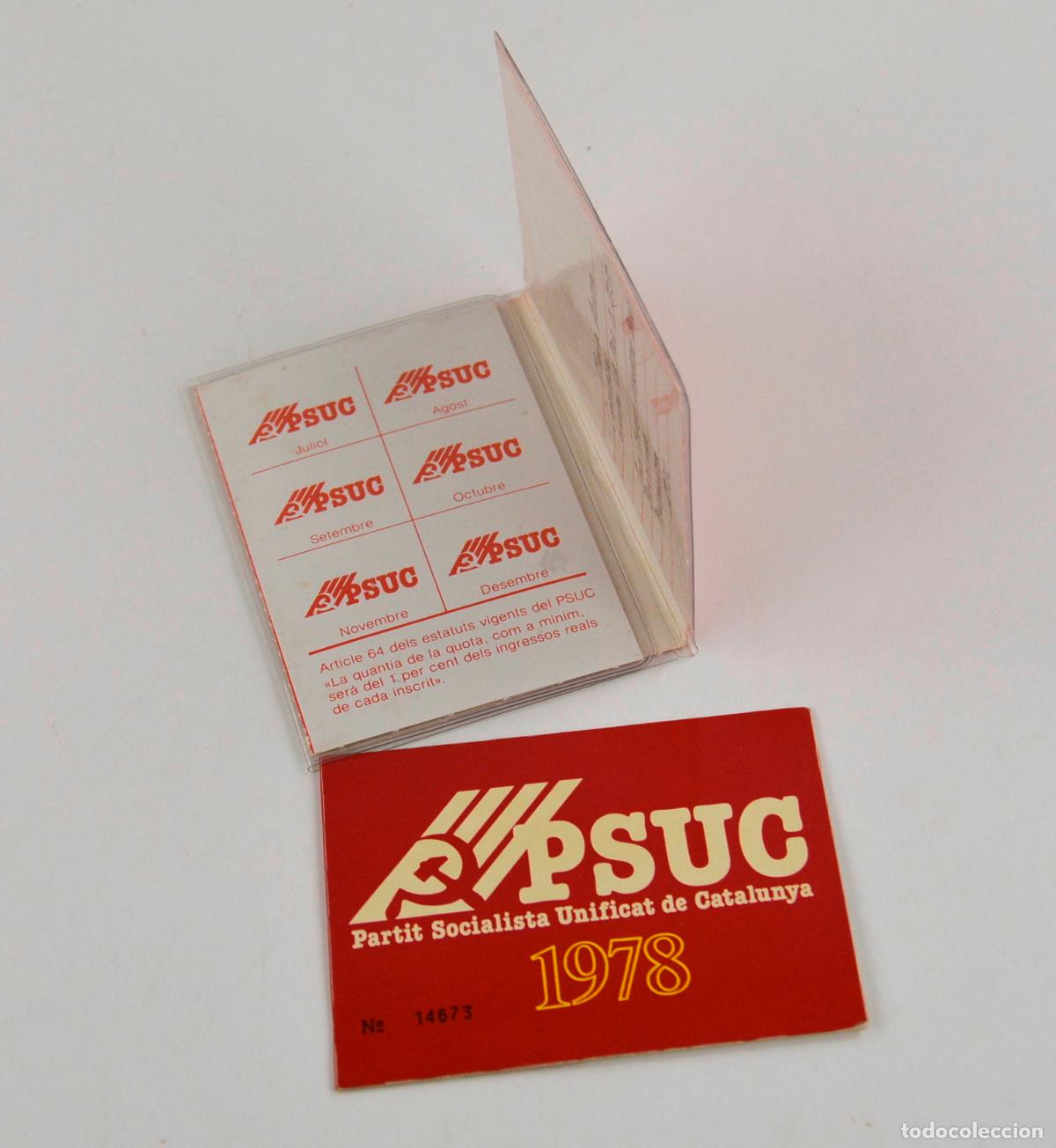 Documentos antiguos: 2 carnet PSUC a&ntilde;os 1978 y 1983