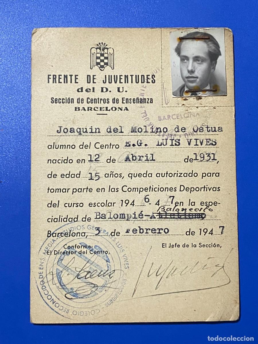 Documentos antiguos: FRENTE JUVENTUDES 1946 CARNET